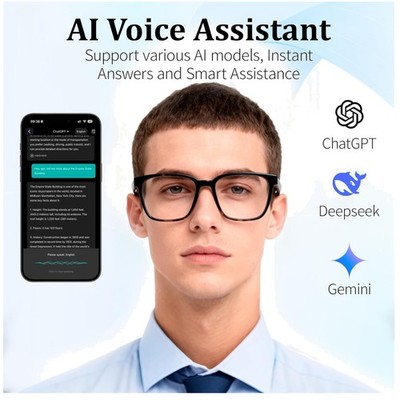 Smart Glasses with Real-Time Translation & Voice Assistant/-