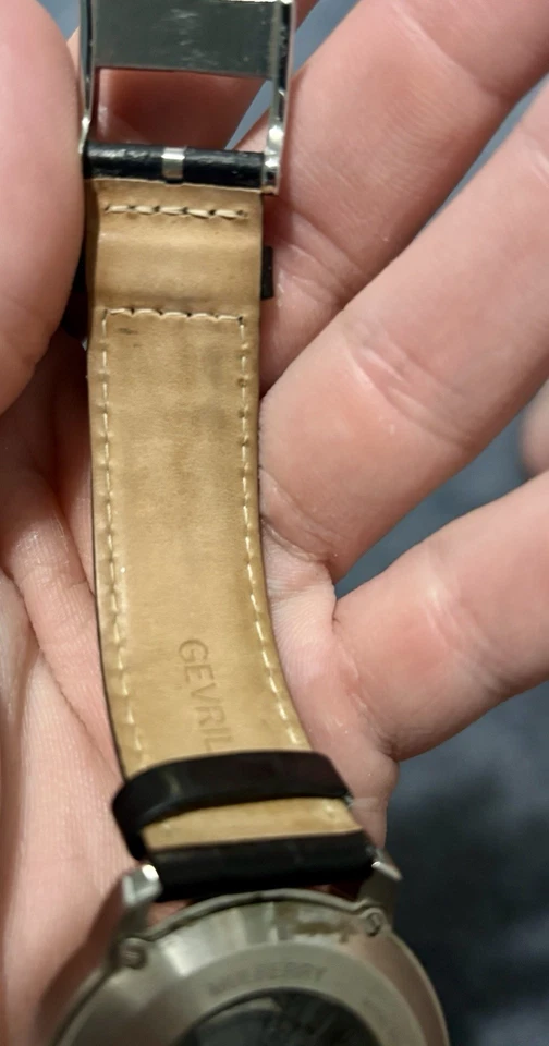 Gevril Men's Mulberry Swiss-Automatic Open Heart Brown Leather Strap Watch, 41MM - Image 4 of 4