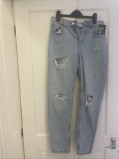 Primark Extreme Ripped Mom Jeans High Waisted Size Uk 10