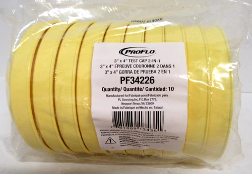 PROFLO PF34226 3 x 4 Test Cap 2-in-1 --- (Pack of 10) - Picture 1 of 4