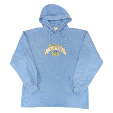 NBA Denver Nuggets Hoodie Pullover Y2K Embroidered Blue Sweatshirt Mens 2XL
