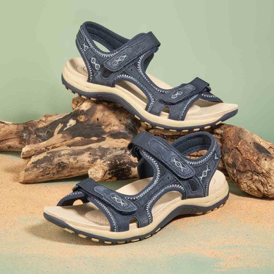 Free Spirit Womens Sandals Blue Adults Ladies Strappy Navy Easy