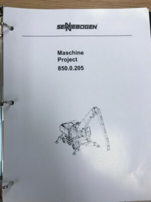 Sennebogen 850 Parts Manual Binder 850.0.205 USPS Priority Mail