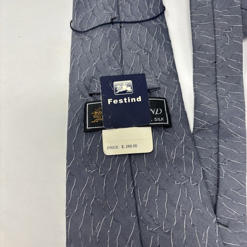 FESTIND MENS TIE Textured GRAY 61 X 4 NWT MSRP 288$ Silk - Picture 5 of 6