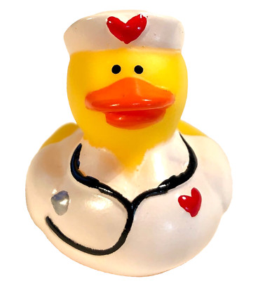 FREE SHIP  MEDICAL NURSE HEART SCRUBS STETHOSCOPE CRUISING RUBBER DUCK 2'' CRUISE