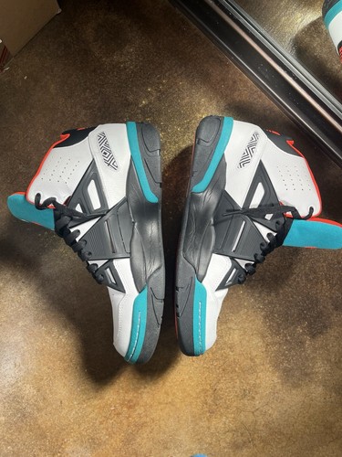 Dikembe Mutombo Adidas Hi Top Men’s 10 Basketball *No Straps* Orange Teal Black - Picture 7 of 16