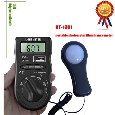 CEM DT-1301 Pocket Light Meter Environment Test Meter Lux Meter 50,000LUX/FC