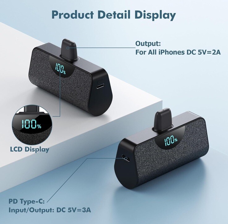 5200mAh Mini Portable Charger Power Bank for iPhone Fast Charging Compact Phone Charger-image