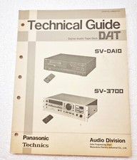 1991 ⭐️⭐️⭐️ Original Technical Guide  Panasonic SV-3700 DAT Recorder ⭐️⭐️⭐️