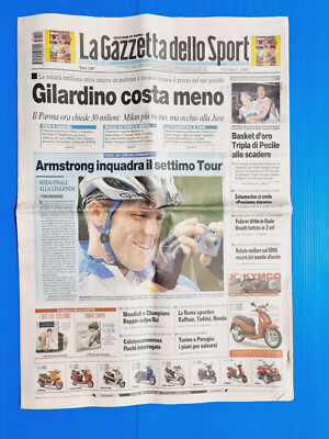 GAZZETTA DELLO SPORT 2. Juli 2005 Lance Armstrong-Andrea Pecile-Schumacher-Roma