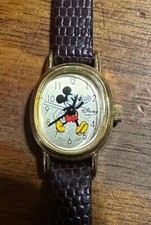 Vintage Disney Time Works Mickey Mouse Girls Watch Quartz Japan - Gently Used