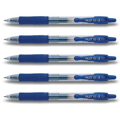 Pilot G2-07 Gelschreiber 5er Set blau