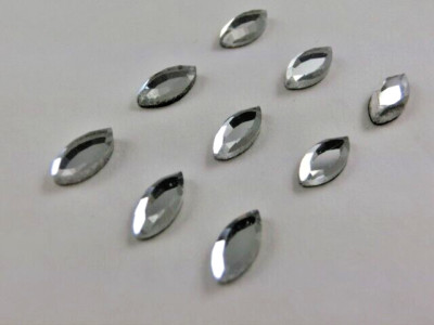 40 Hotfix Strasssteine Strass Formen ca.3,8 x 8 mm Spitzoval Crystal aufbügeln