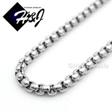 16"-40"MEN's 316L Stainless Steel 4mm Silver Box link Chain Necklace N120