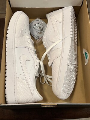 Size 15 - Air Jordan 1 Golf Low White Crocodile for sale online | eBay