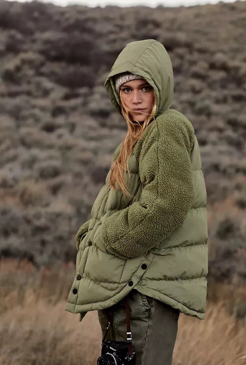 Anthropologie Pilcro Swing Puffer Jacket SIZE XS NEW NWT green