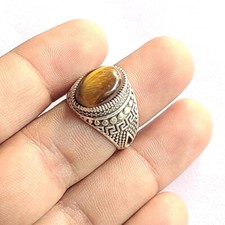 Tiger Eye 925 Sterling Silver Handmade Dainty Ring For Gift All Size Available