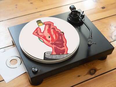 Vintage Zombie Hand Felt Record Player Turntable Slipmat Mat, Punk Metal Rock
