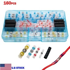 160pcs Solder Seal Sleeve Wire Connectors Heat Shrink Auto Terminals 10-22 AWG