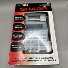 Vintage Open Box Sharp EL-1750P III Printing Calculator 2 Color 12 Digit