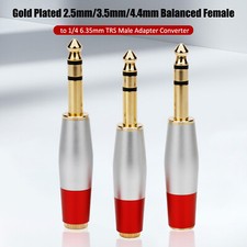 Gold Plated 6.35mm to 2.5mm 3.5mm 4.4mm Headphone Plug HIFI Connector Converter