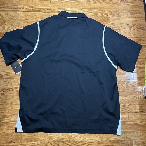 Polo Nike uomo 2XL XXL nera bianca a righe Swoosh Dri-fit golf casual top - Foto 9 di 9