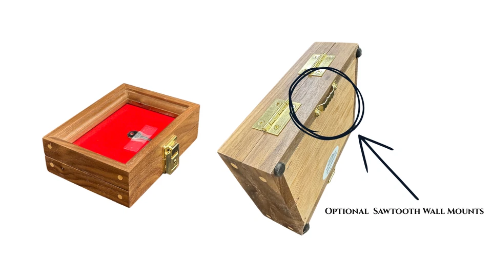 Wood Display Case 7x5x2” Glass Top Cedar Cherry Oak or Walnut USA Made Box - Image 2 of 2