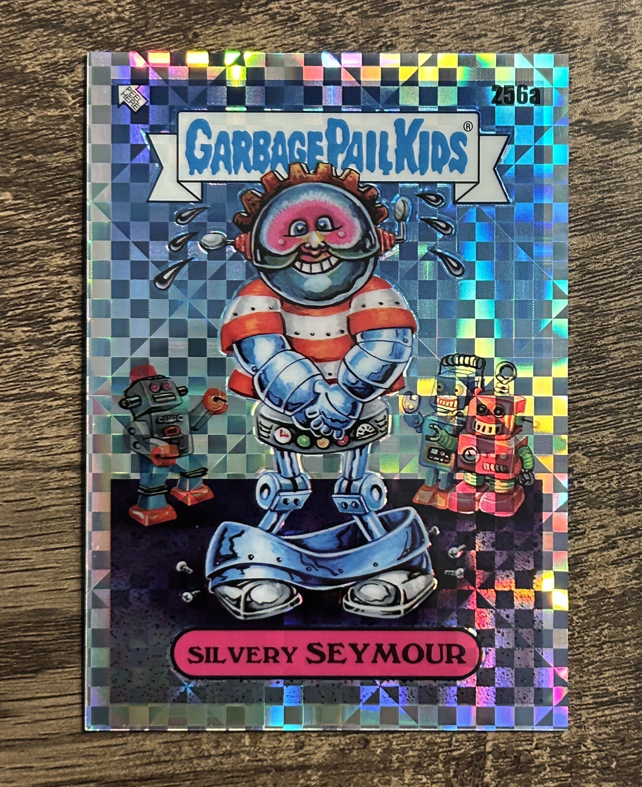 2023 Topps Garbage Pail Kids Chrome X-Fractor #256a Silvery Seymour front