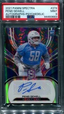 Penei Sewell -- PSA 9 -- Psychedelic / 5 -- 2021 Spectra Rookie Auto -- Yowza!