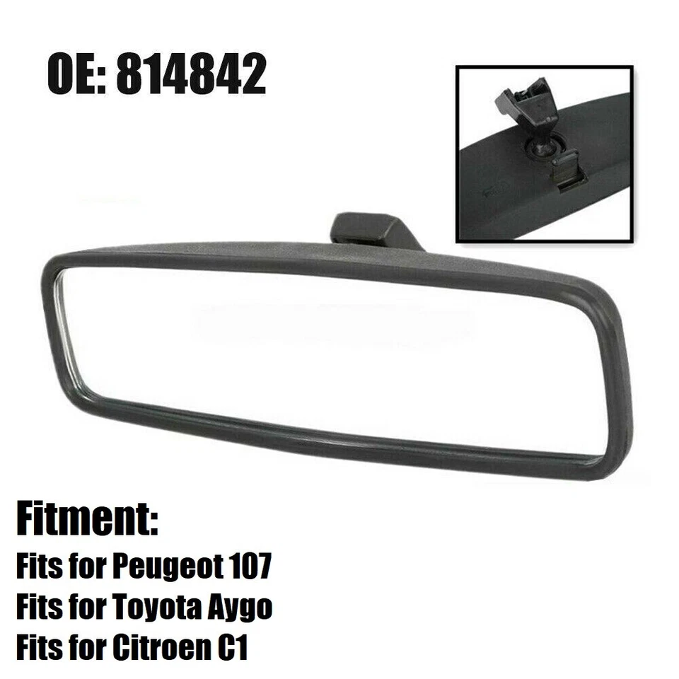 Interior Rear View Mirror For Peugeot 107 Citroen C1 Toyota Aygo Renault Clio 1. - Image 2 of 4