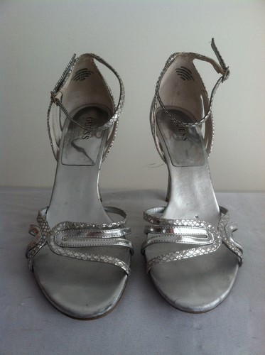 GUESS Strappy Heels Silver Size 10M - Picture 3 of 9