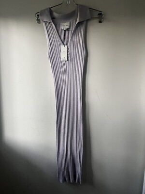 NWT Pink Rose Dress Sz S Frosted Lilac Ribbed Midi Fitted Purple Tube Dress  | eBay