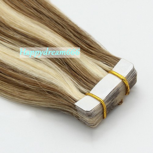 Seamless Tape in Hair Extensions Skin Weft Brazilian Remy Human Hair Straight US - Picture 75 of 86