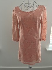 Ladies STELLA MORGAN Pink Course Lace dress UK Size 8
