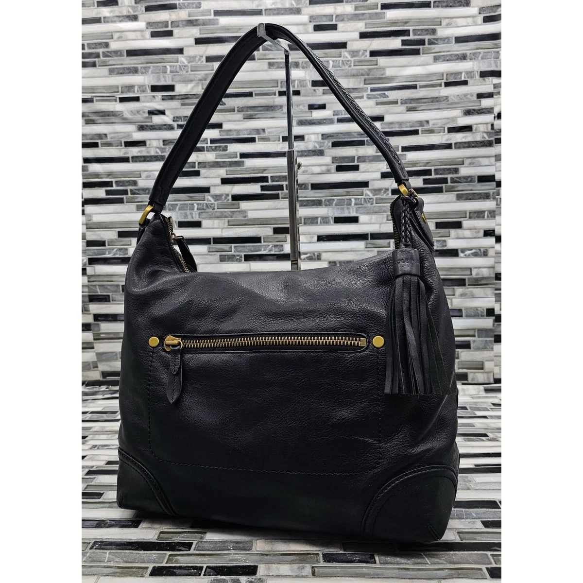 Cole Haan Black Leather Large Hobo Bag eBay