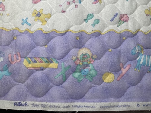 Baby Talk Flannel quilted panel by Moda 10585-11Q baby, alphabet - Picture 8 of 9
