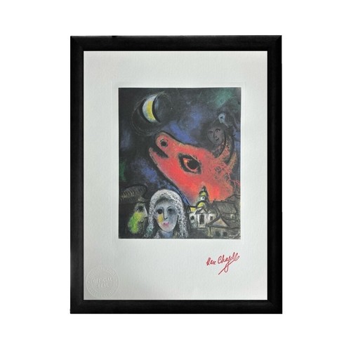 Marc Chagall、La Barque、海外版超希少レゾネ、新品額装付 Marc Chagall、La Barque、海外版超希少レゾネ、新品額装付 Marc