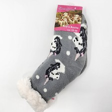New ShengyuzI Big Girls Sherpa Plush Lined Unicorns Slipper Socks Anti Slip