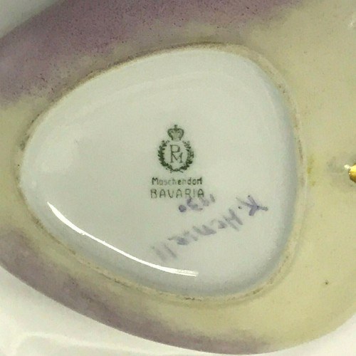TRI PIATTI ANGOLARI PM BAVARIA MOSCHENDORF FIRMA SCONOSCIUTA 1930 FLOREALE 6" - Foto 11 di 12