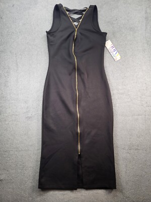 ALMOST FAMOUS Womens S Black Gold Dress Sleeveless Fitted Crisscross Back  | eBay