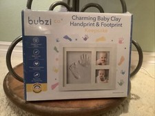 New Bubzi Co. Charming Baby Clay Handprint  Footprint Keepsake Picture Frame
