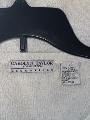 White Carolyn Taylor For By Design Essentials Button Up Sweater Size Large