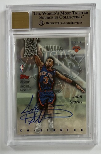 1997-98 Topps Stadium Club co-firmatari Karl Malone & John Starks SGC 9 MT SF-6291 - Foto 2 di 2