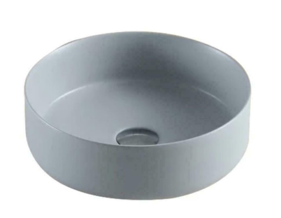 Cemento mate gris redondo de 360 mm de diámetro fregadero de porcelana...
