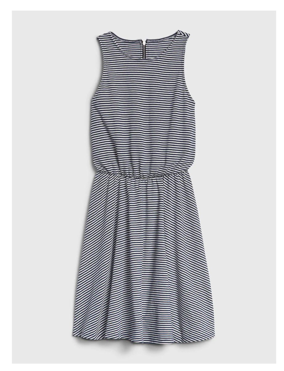 gap sleeveless midi dress Gap Sleeveless mix-fabric midi dress, Size 0 True Black (182143)