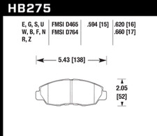Hawk Disc Brake Pad-DX Front for CL / Accord / Civic / Insight HB275Z.620
