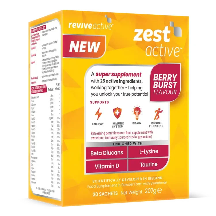 Revive Active Zest Active Energy Supplement Berry Burst Flavour 30 Day Pack Lloyds Pharmacy - Image 2