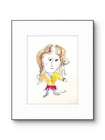 Original Abstract Expressionism 9x12 Funny Woman Hand drawn Paper Signed Art 24 — photo 1