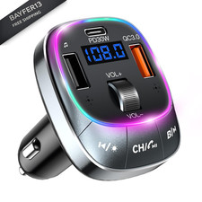 Redroman USB C Bluetooth 5.4 Car Adapter for Hands-Free Calling small, Black