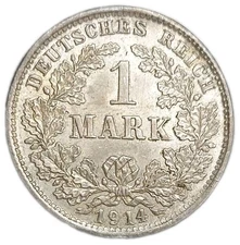 1914 D Germany 1 Mark Silver XF+ Old Coin High Grade KM 14